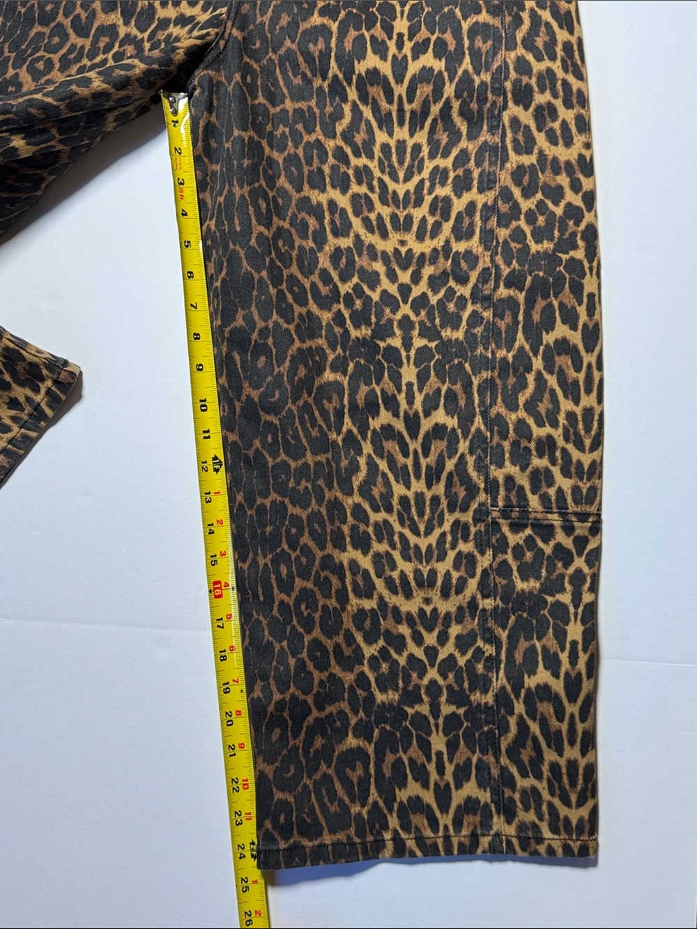 PILCRO Leopard‎ Print Barrel Wide Leg Jeans - Pants High Waist Animal Print 29 - Picture 7 of 11